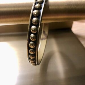 Bronze-tone Beaded Bangle Bracelet